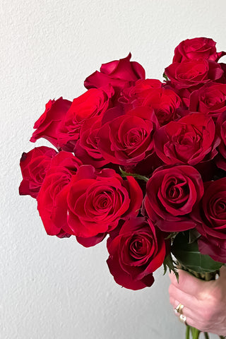 Hand-tied Bouquet of Red Roses