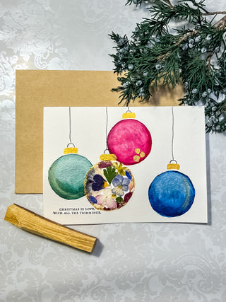Hand-made Pressed Flower Cards - Holiday Edition
