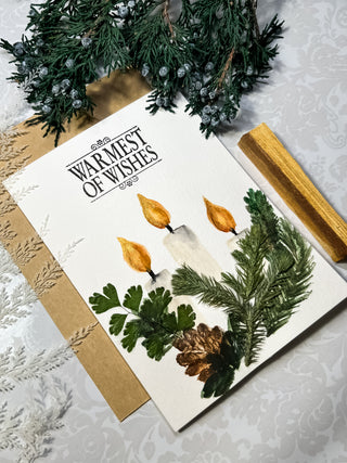Hand-made Pressed Flower Cards - Holiday Edition
