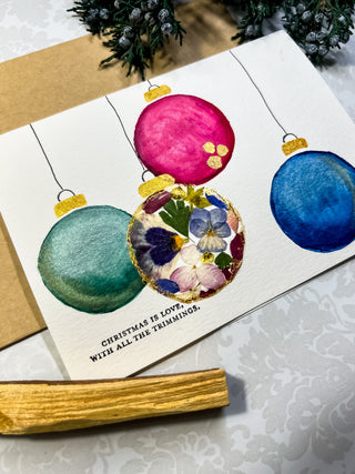 Hand-made Pressed Flower Cards - Holiday Edition