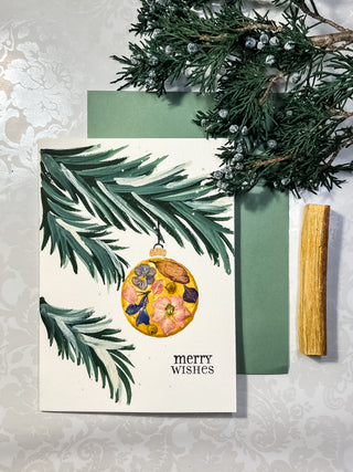 Hand-made Pressed Flower Cards - Holiday Edition